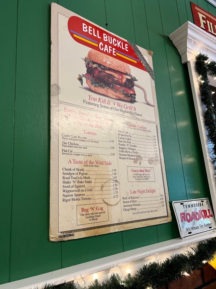 Menu Bell Buckle Cafe